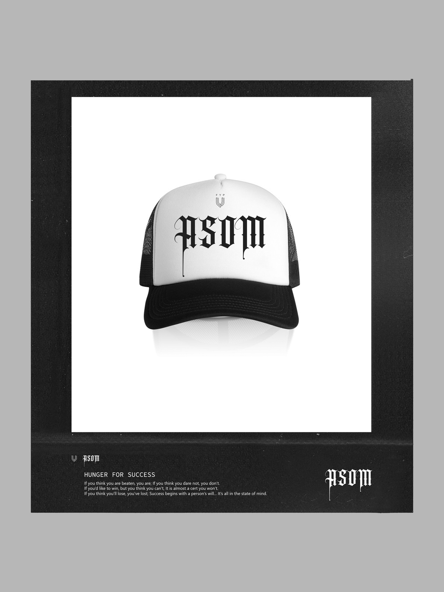 Black & White ASOM Trucker Cap